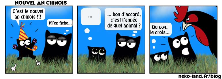 Bd avec des chats Nekoland Année du coq