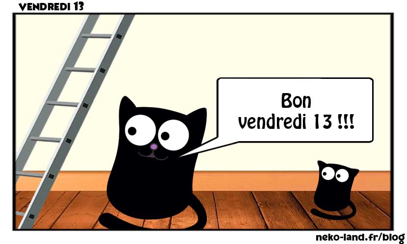 Mascotte Chat et chaton Nekoland Bon Vendredi 13