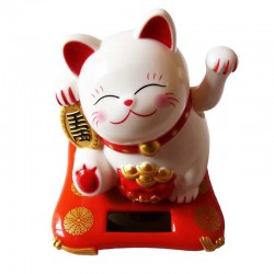 Deco Chat Maneki neko articulé Solaire