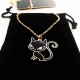 Beau pendentif Personnalisé Chat Noir et Doré