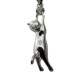 Pendentif en forme de Chat Suspendu et Cristal