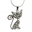 Pendentif Chat Strass et Eclat