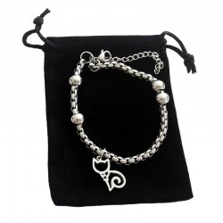 Bracelet Motif Chat Acier