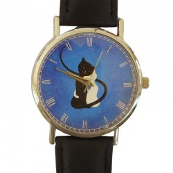 Montre Bleue Chats romantique