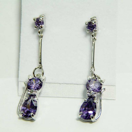 Boucles d'oreilles originales Pendants violets