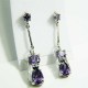 Boucles d'oreilles fantaisies Pendants violets