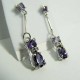 Boucles d'oreilles fantaisie pendantes violettes