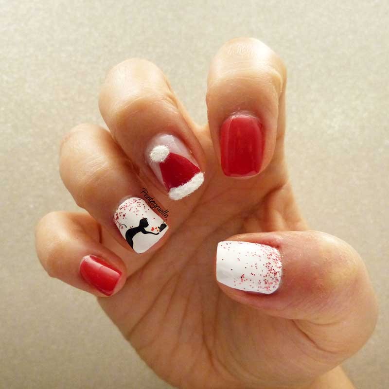 Vernis De Noel Produits Et Tuto Nail Art Chat Et Noel