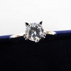 Bague en Argent et Brillant Tête de chat