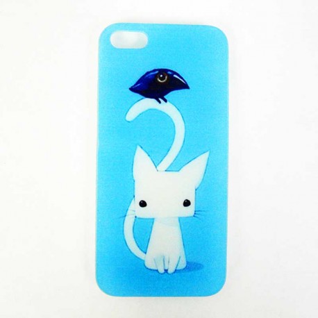 Coque Iphone 5 originale : Chat et Corbeau