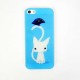 Coque pour Iphone 5 souple : Chat et Corbeau