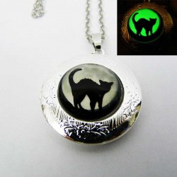 Pendentif Phosphorescent Chat Noir