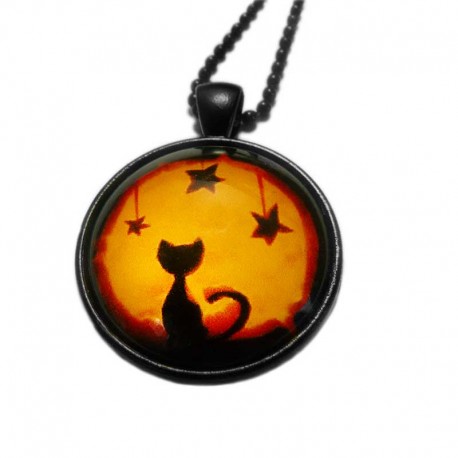 Pendentif avec un Chat Ambré