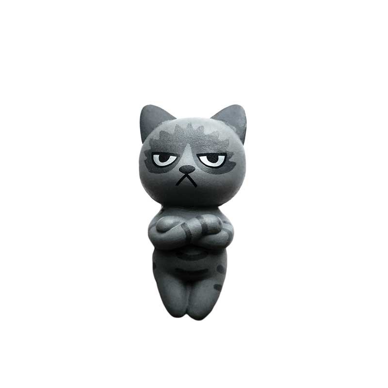 Petit Chat Kawaii à l'air Grincheux, Figurine Chat Manga