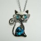 Pendentif turquoise chat Regard Intense