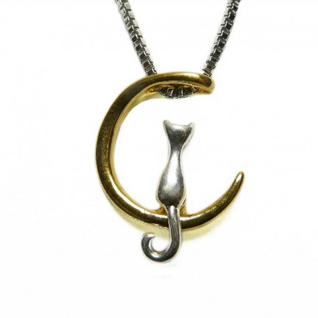 Pendentif Original Chat et Lune