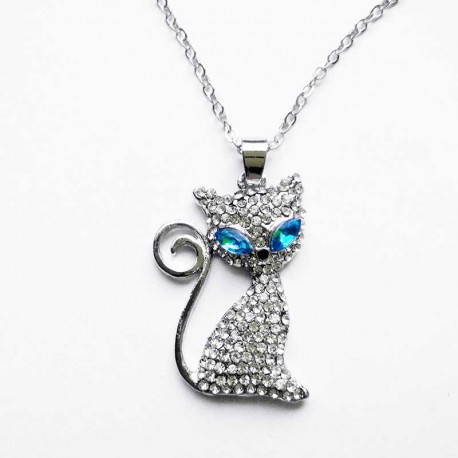 Pendentif Original Chat Renard Bleu