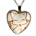 Pendentif Cabochon Cœur Kitty