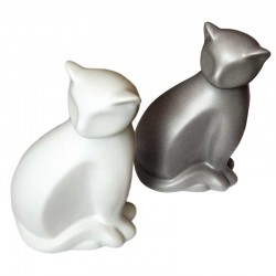 SCULPTURE CHAT FAT CAT CERAMIQUE BLANCHE