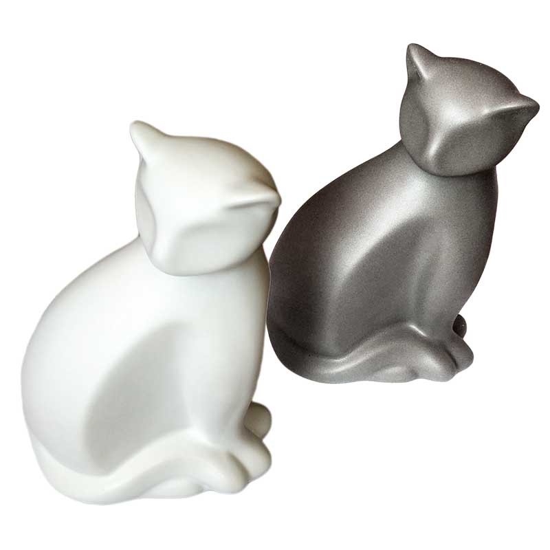 Sculpture Moderne Silhouette de Chat, Statue de chat céramique
