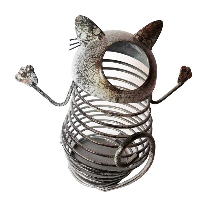 Sculpture de Chat Range-tout, Deco Chat métal Originale