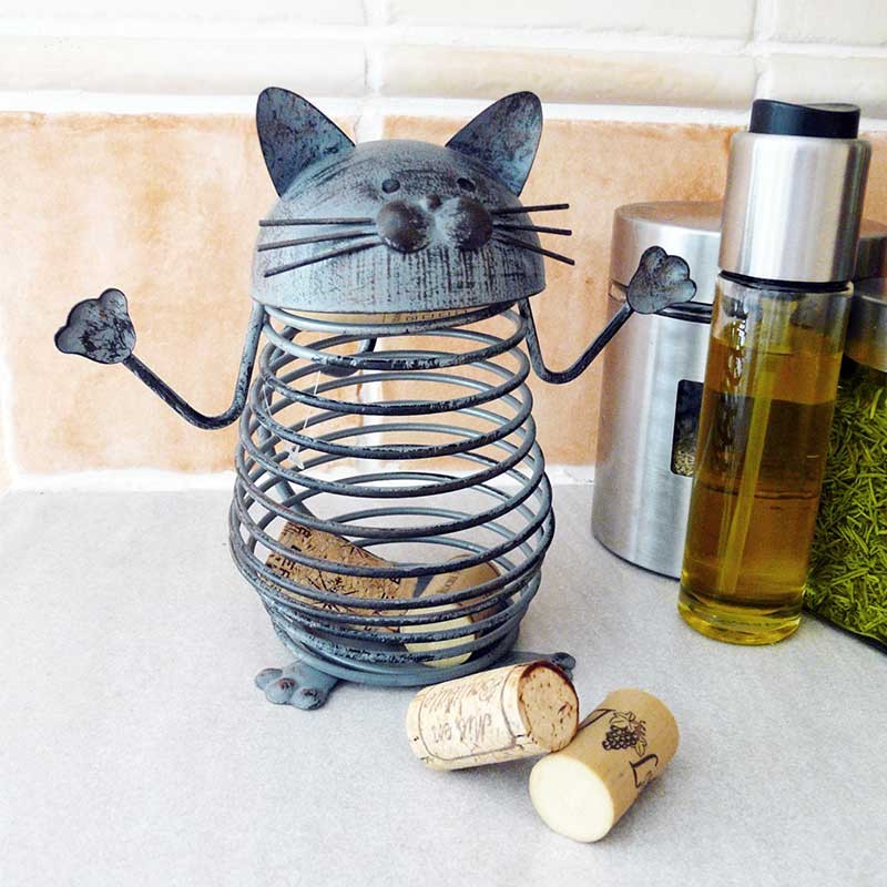 Sculpture de Chat Range-tout, Deco Chat métal Originale