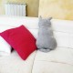 Coussin rigolo Silhouette de Chat Gris